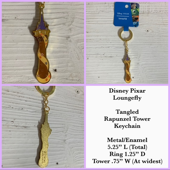 LOUNGEFLY DISNEY PRINCESS TANGLED Tower Rapunzel & Pascal MINI BACKPACK 6 PC SET - Picture 5 of 8